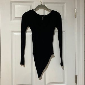 long sleeve black body suit